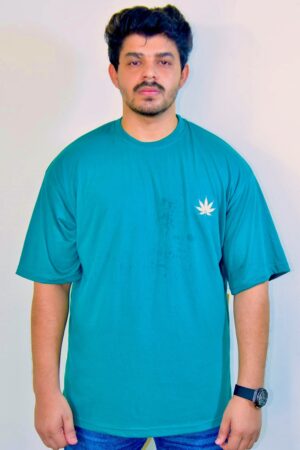 Vibrant Teal Cotton Oversized T-Shirt